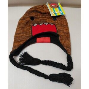 New With Tags Domo Kun Knit Trapper Hat Fleece Lined Beanie Kids One Size